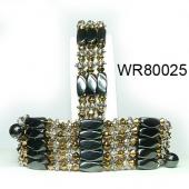 36inch Golden Crystal, Alloy, Magnetic Wrap Bracelet Necklace All in One Set